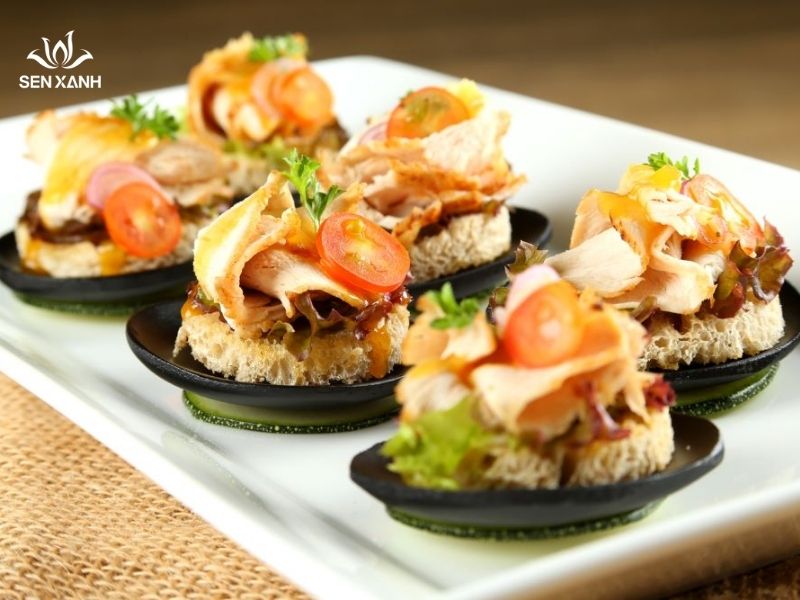 Canape Thịt Nguội Với Rau Củ