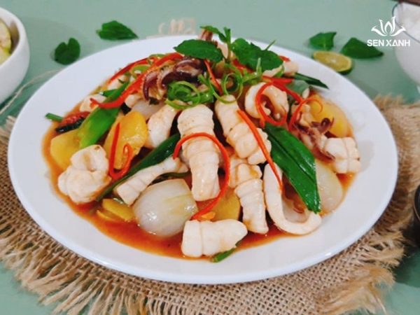 Mực xào sa tế ớt chuông