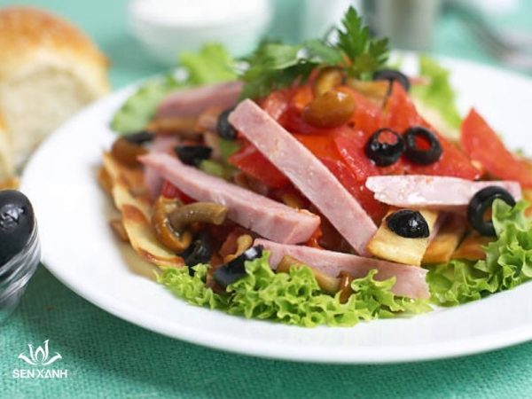 Salad Jambon nấm xào