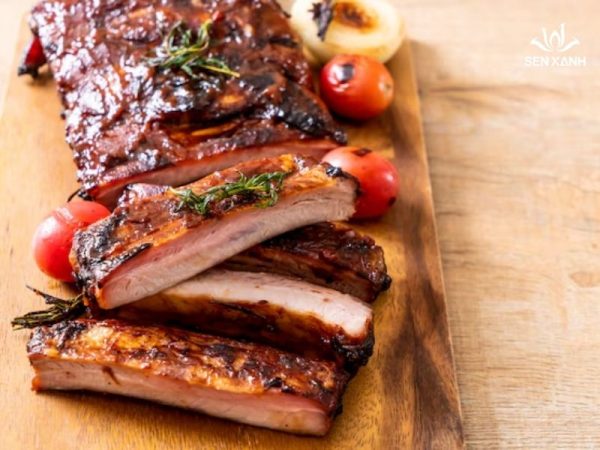 Sườn non xông khói sốt BBQ