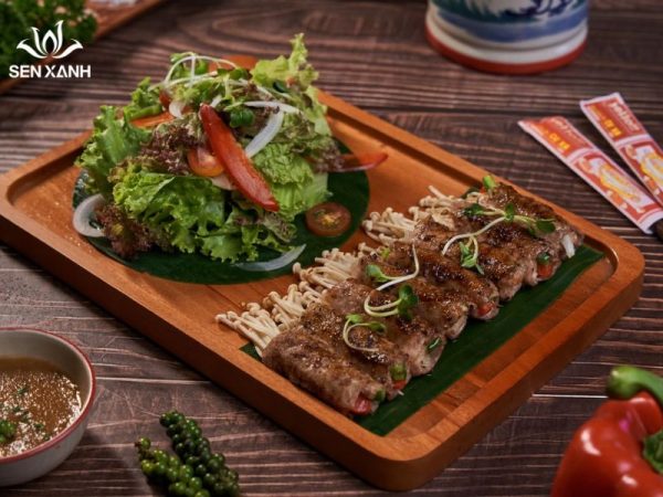 Thịt bò cuốn nấm