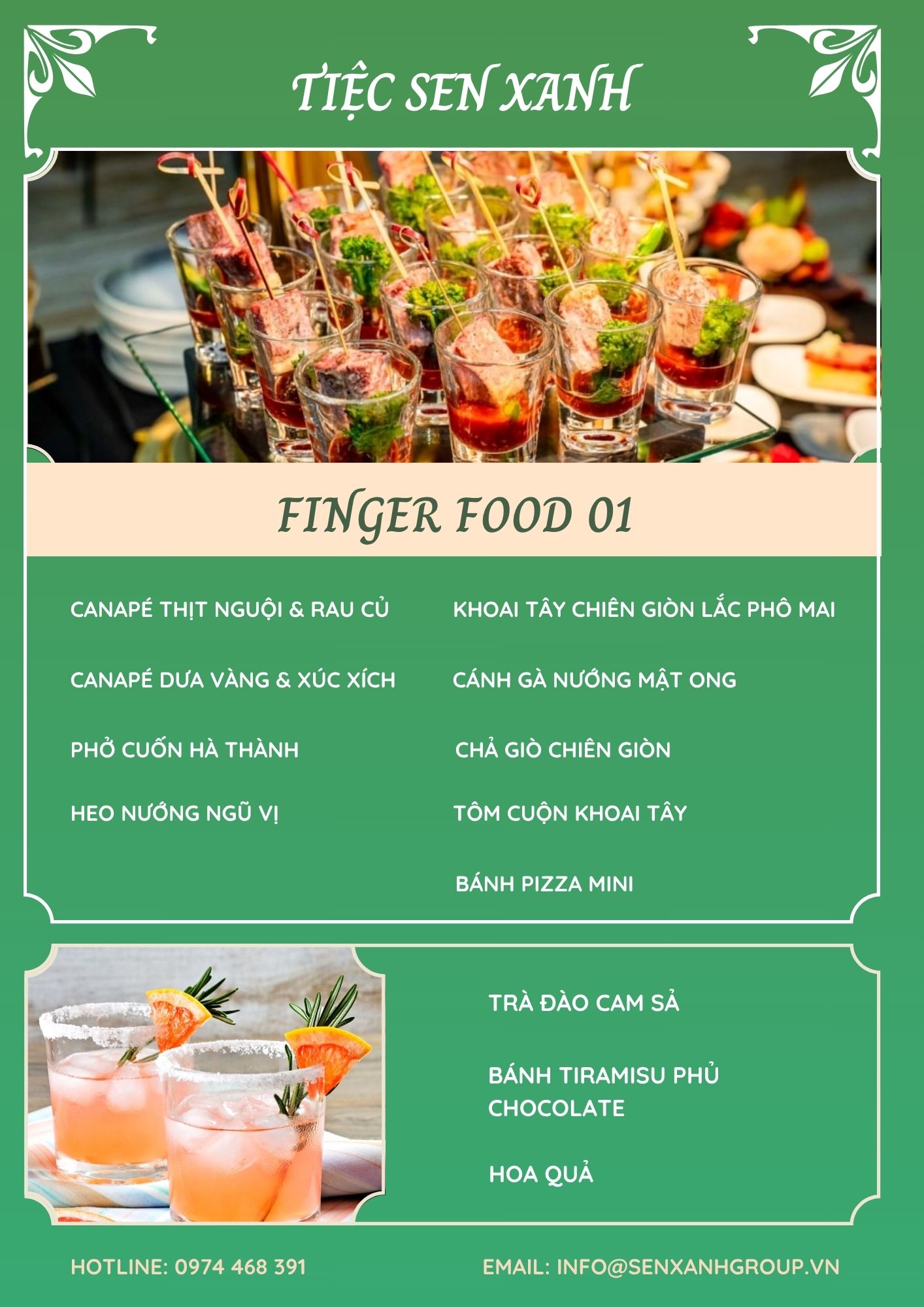 Menu finger food 01 - Tiệc Sen Xanh