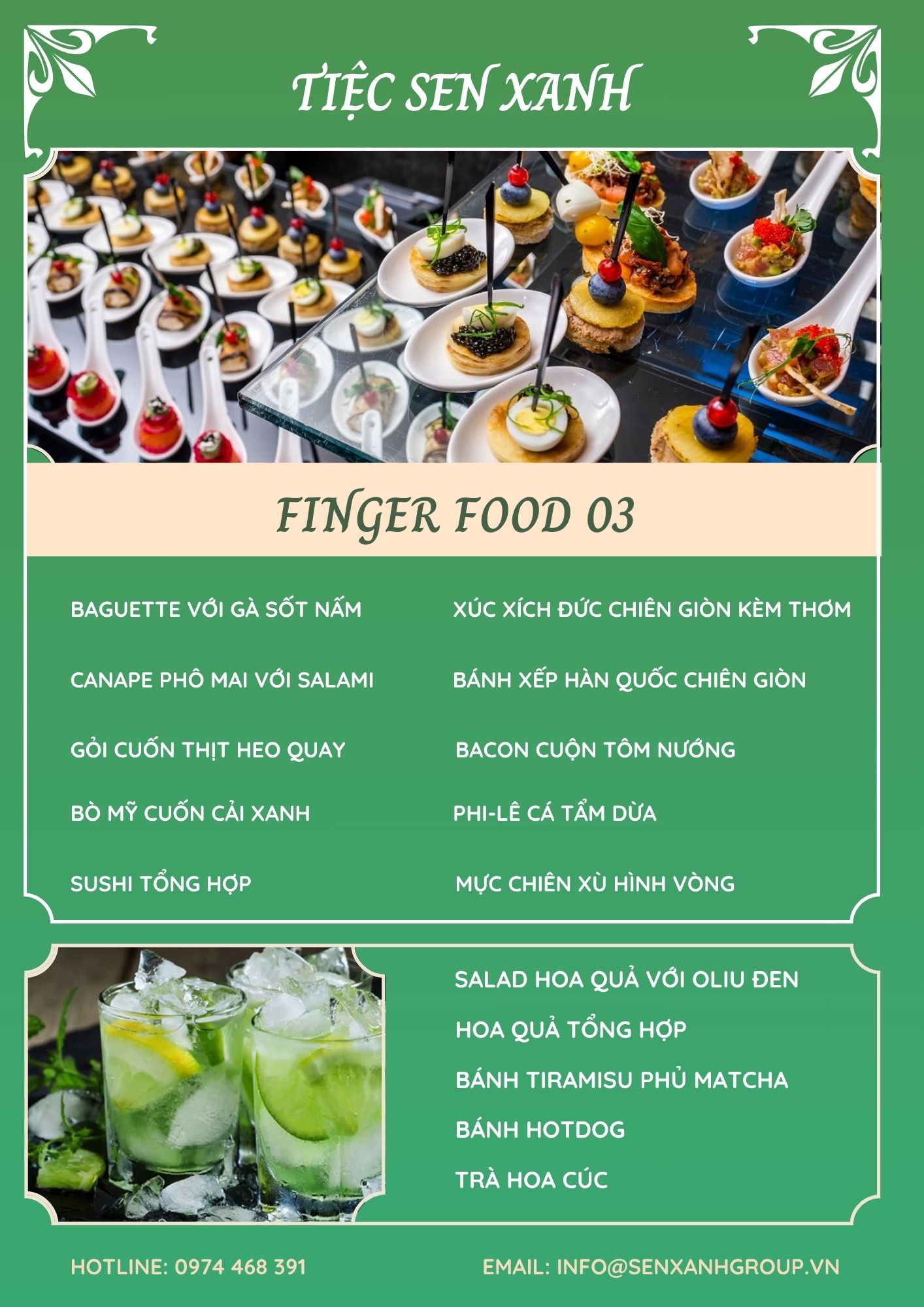 Menu finger food 03 - Tiệc Sen Xanh