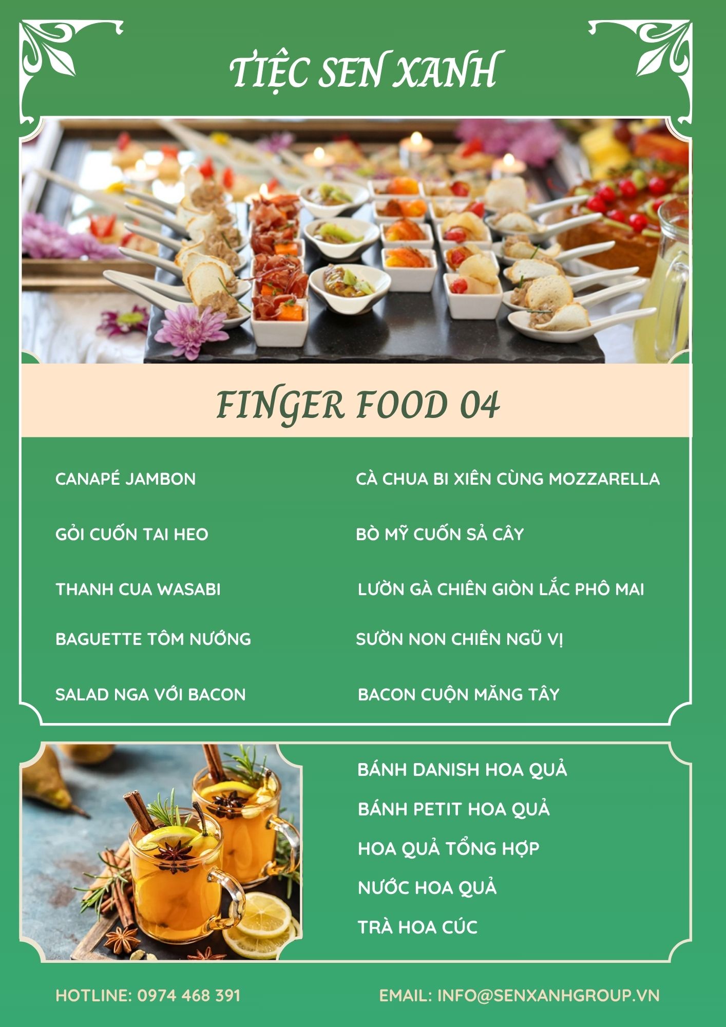 Menu finger food 04 - Tiệc Sen Xanh