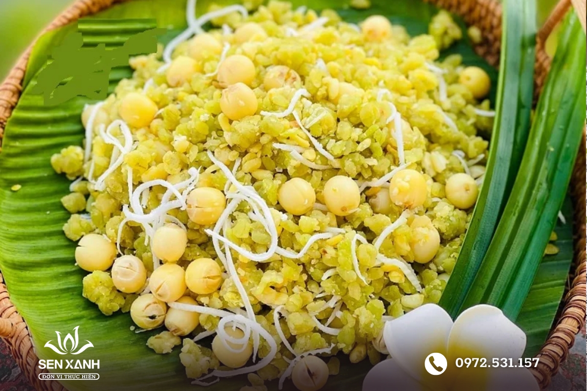 X&ocirc;i v&ograve; hạt sen dẻo thơm m&oacute;n truyền thống cho tiệc tại nh&agrave;